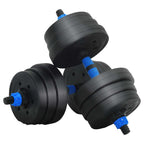 Set di Manubri 4-in-1 30kg Nero e Blu Cemento e sabbia di ferro