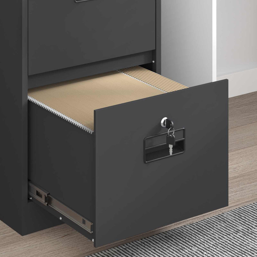 Armadio per File con cassetto Geometrico Nero 44 x 50 x 74,5 cm