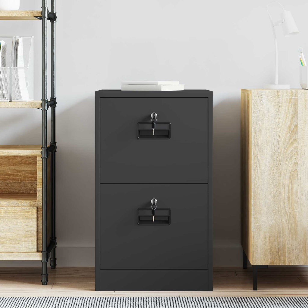 Armadio per File con cassetto Geometrico Nero 44 x 50 x 74,5 cm