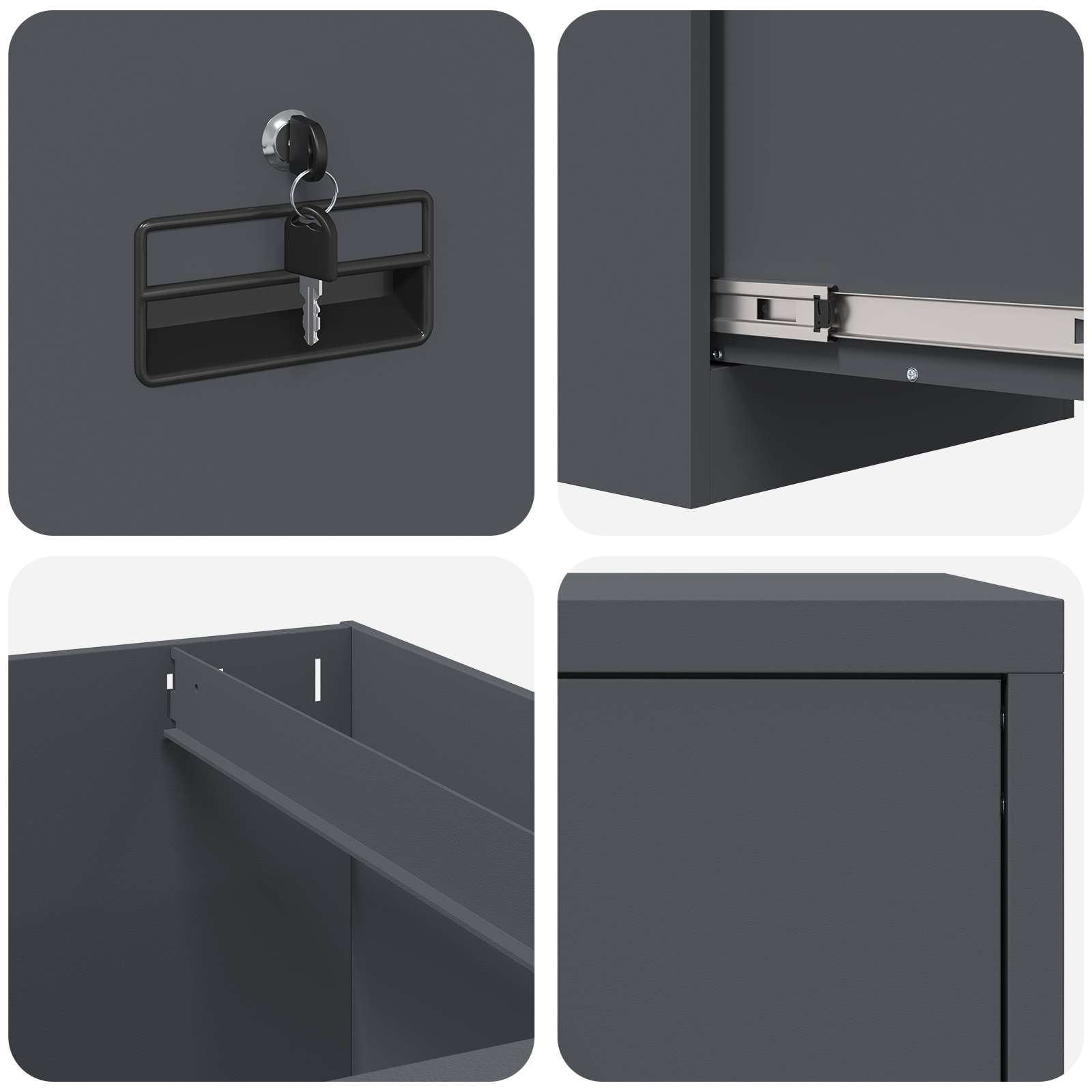 Armadio per File con cassetto Antracite 44 x 50 x 74,5 cm