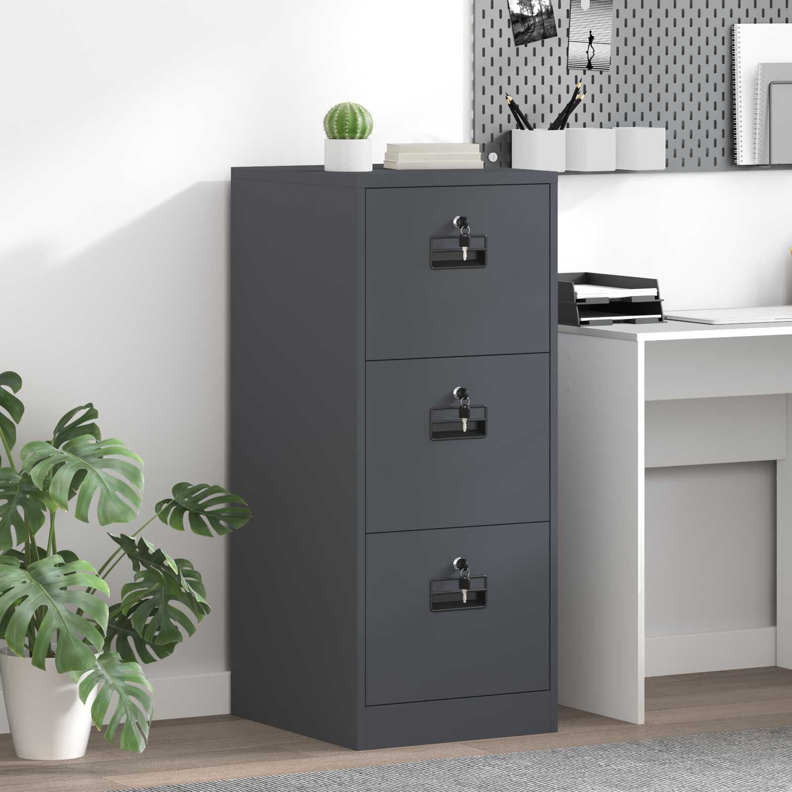 Armadio per File con cassetto Antracite 44 x 50 x 106.5 cm