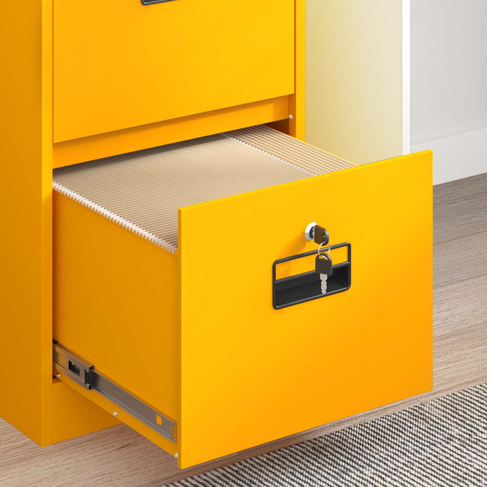 Armadio per File con cassetto Giallo senape 44 x 50 x 106.5 cm