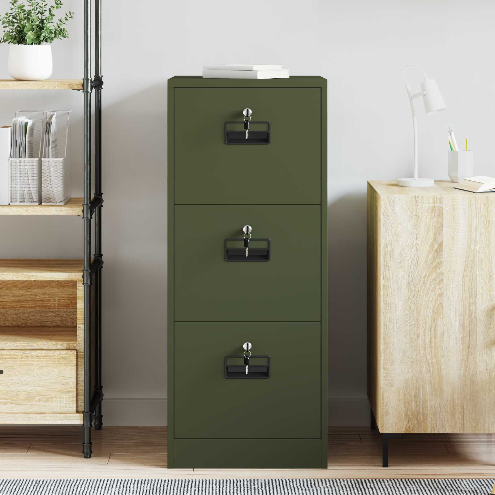 Armadio per File con cassetto Verde oliva 44 x 50 x 106.5 cm