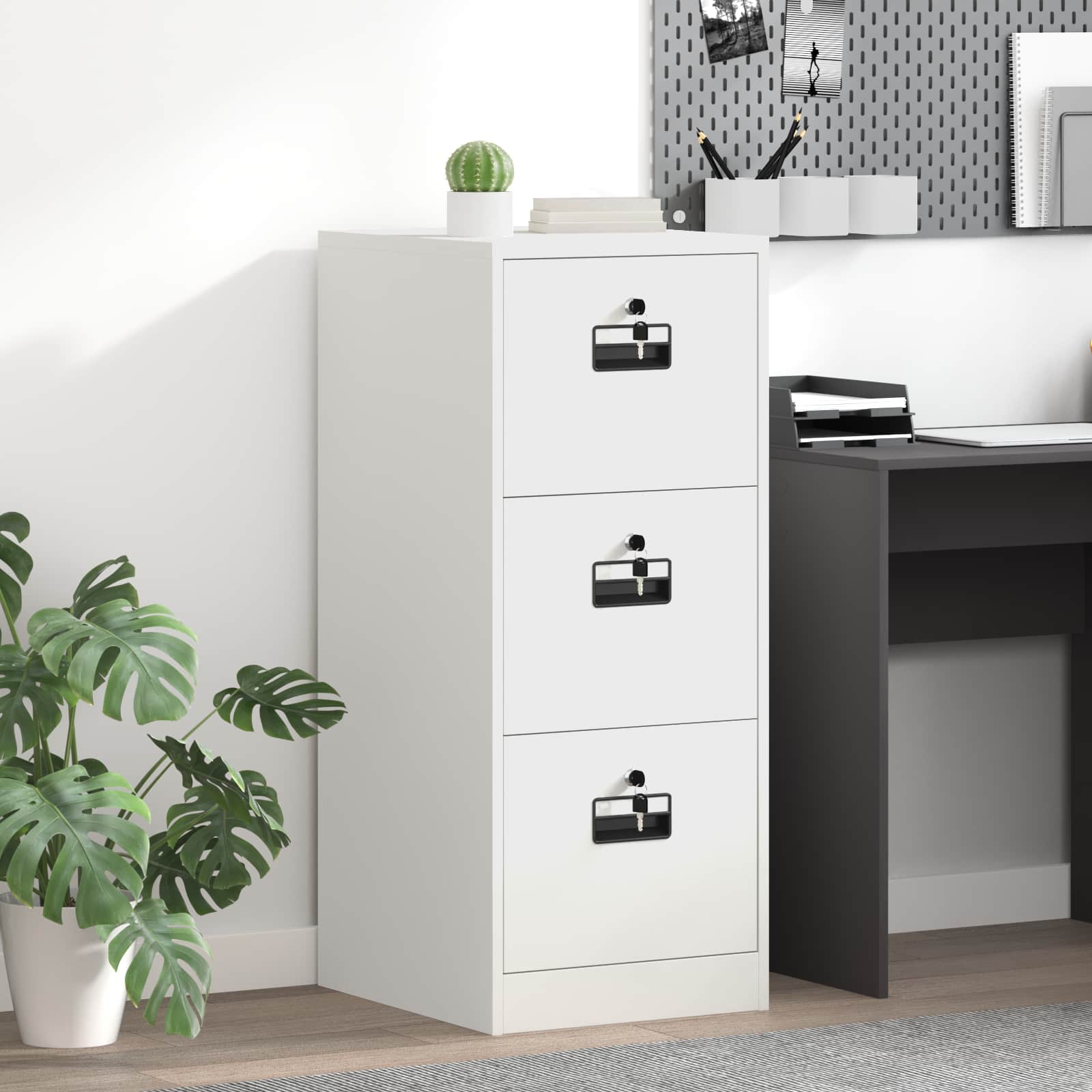 Armadio per File con cassetto Bianco 44 x 50 x 106.5 cm