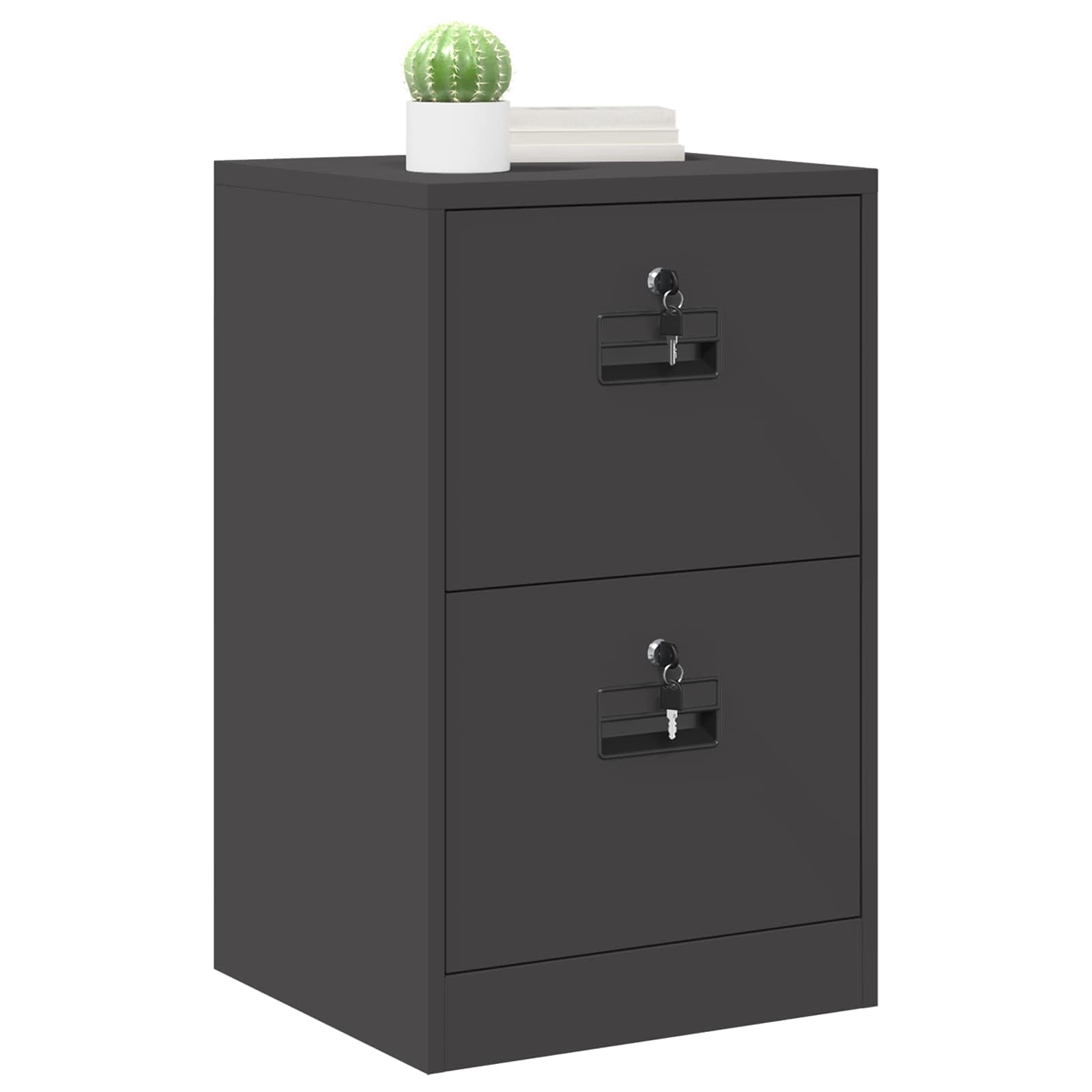 Armadio per File con cassetto Nero 45,5 x 42 x 74,5 cm