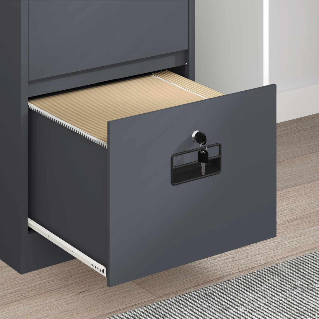 Armadio per File con cassetto Antracite 45,5 x 42 x 74,5 cm