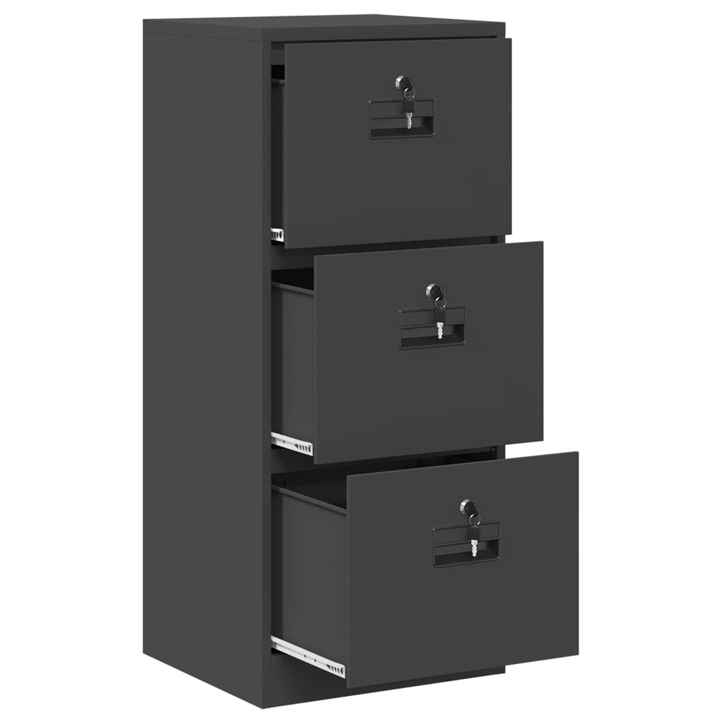 Armadio per File con cassetto Nero 45,5 x 42 x 106,5 cm