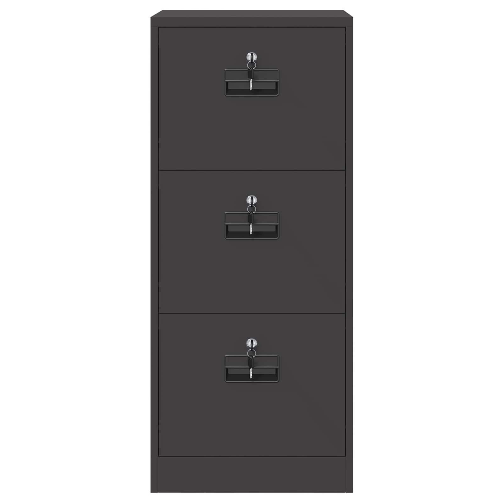 Armadio per File con cassetto Nero 45,5 x 42 x 106,5 cm
