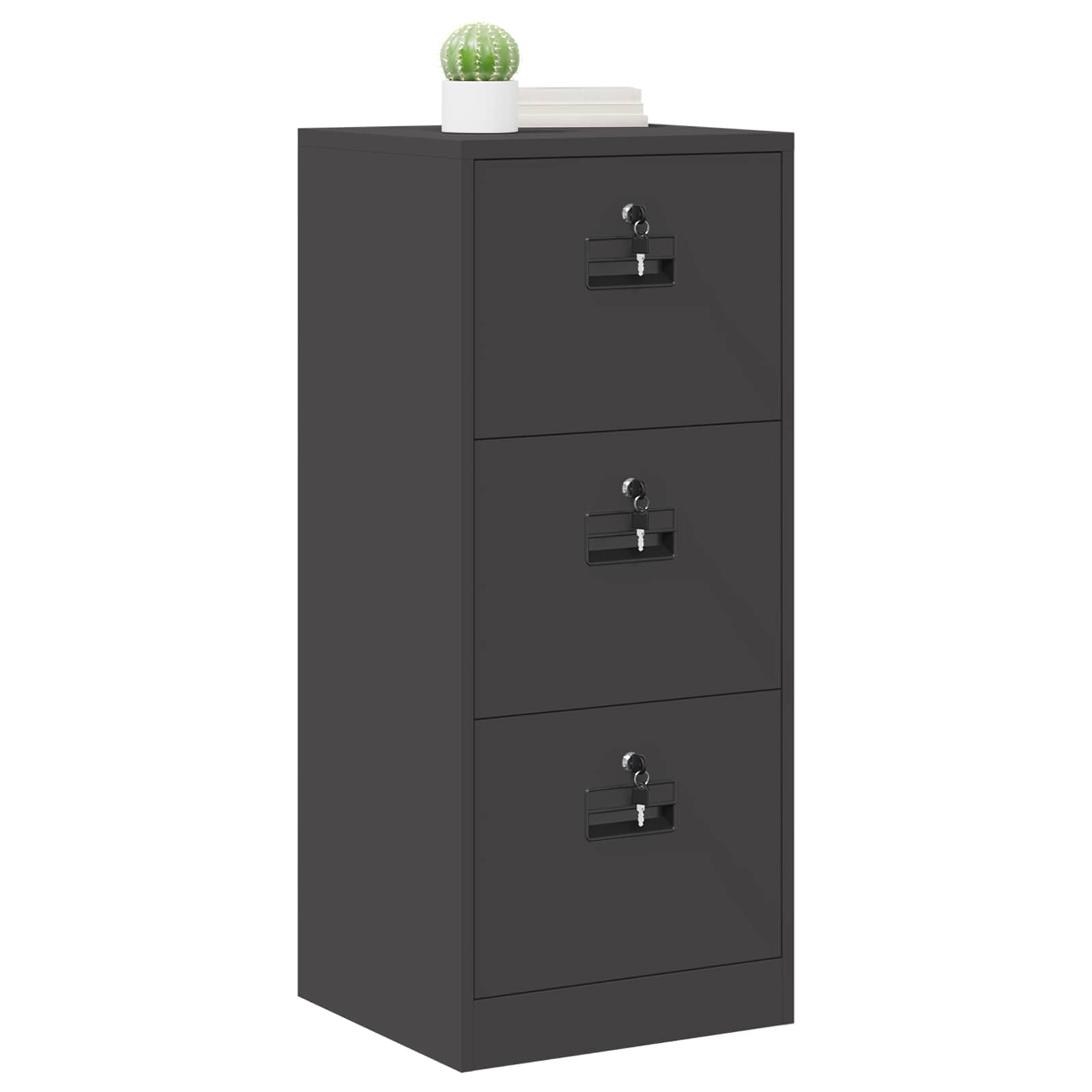 Armadio per File con cassetto Nero 45,5 x 42 x 106,5 cm