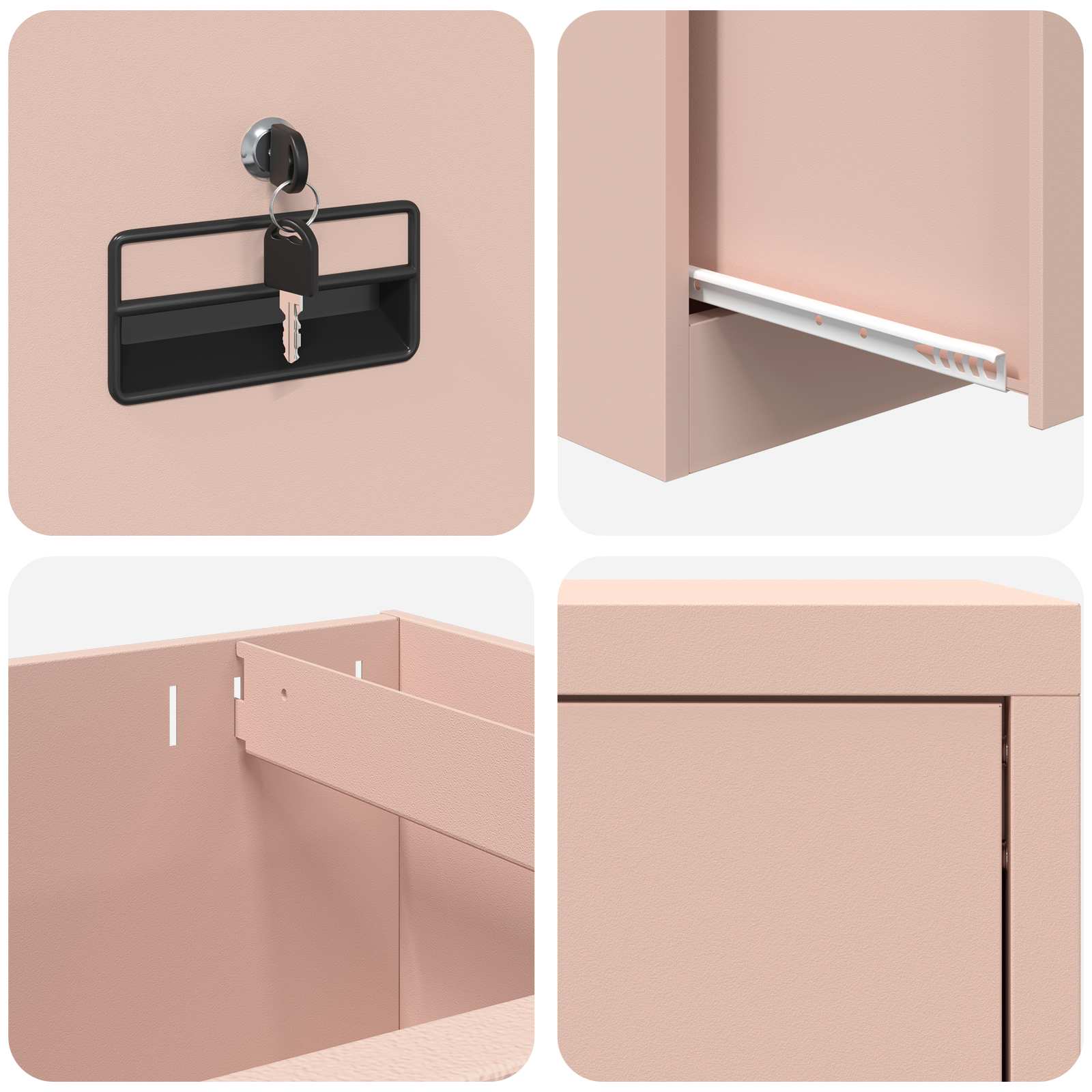Armadio per File con cassetto Rosa 45,5 x 42 x 106,5 cm