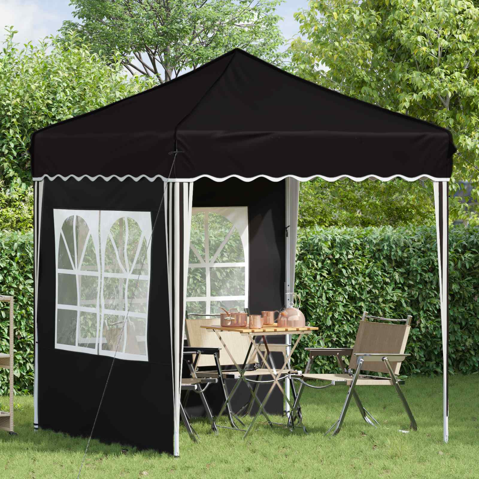 Tenda per feste a pop-up 195 x 195 x 245 cm Nero Tessuto Oxford