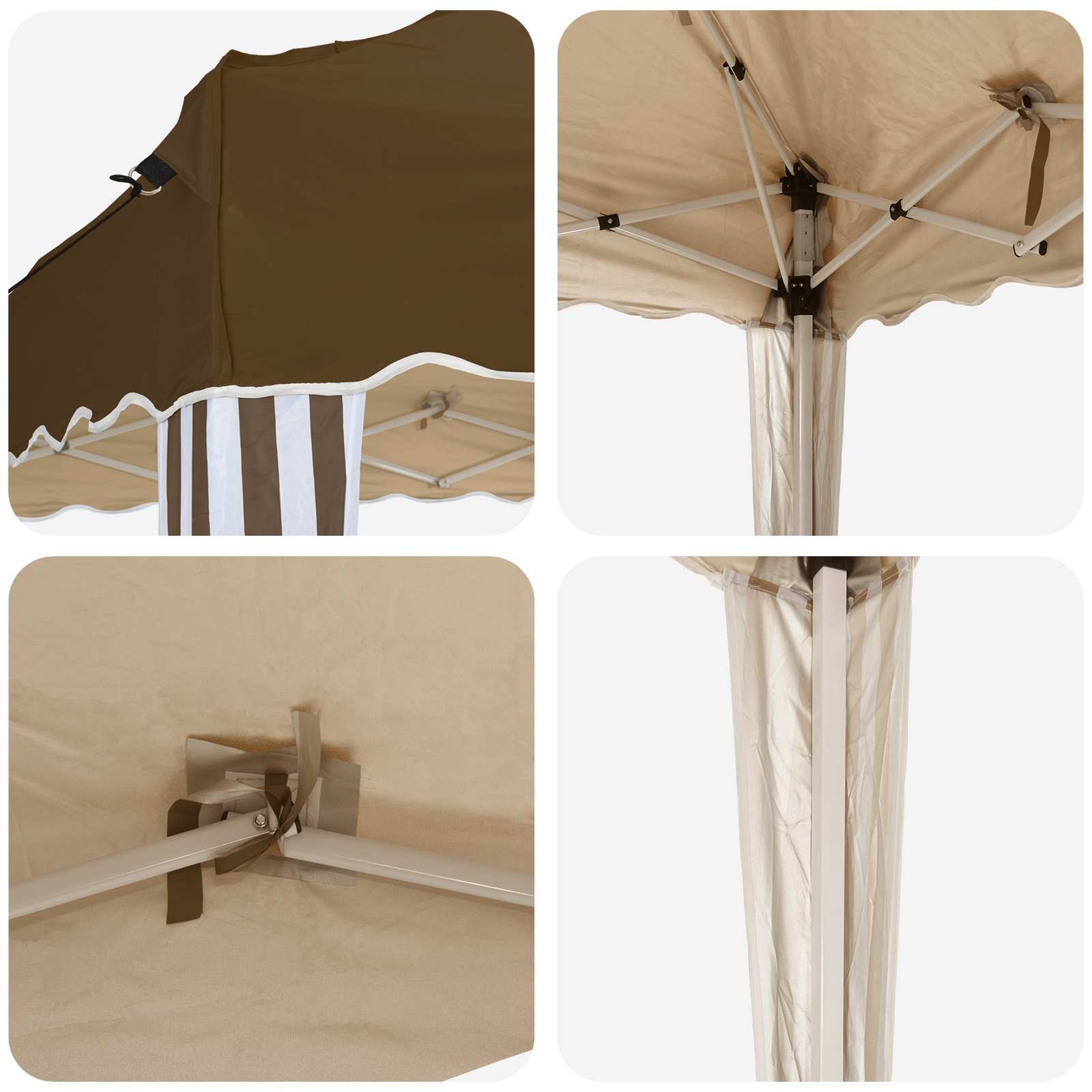 Tenda per feste a pop-up 288 x 288 x 245 cm Tortora