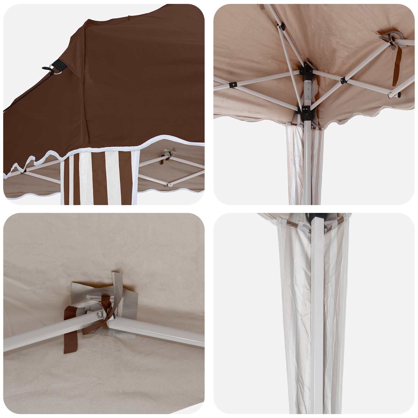 Tenda per feste a pop-up 288 x 288 x 245 cm Marrone