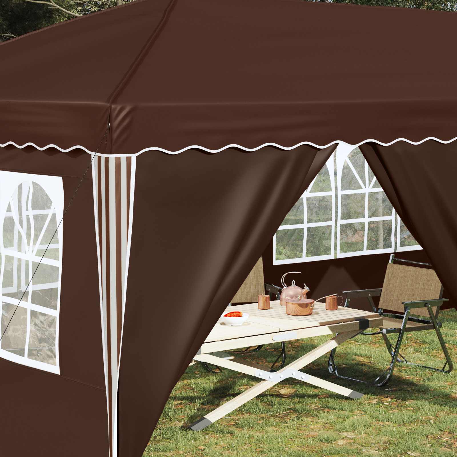 Tenda per feste a pop-up 575 x 288 x 245 cm Marrone