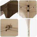Tenda per feste a pop-up 194 x 194 x 245 cm Tortora