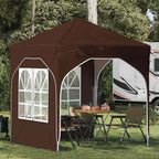 Tenda per feste a pop-up 192 x 192 x 245 cm Marrone