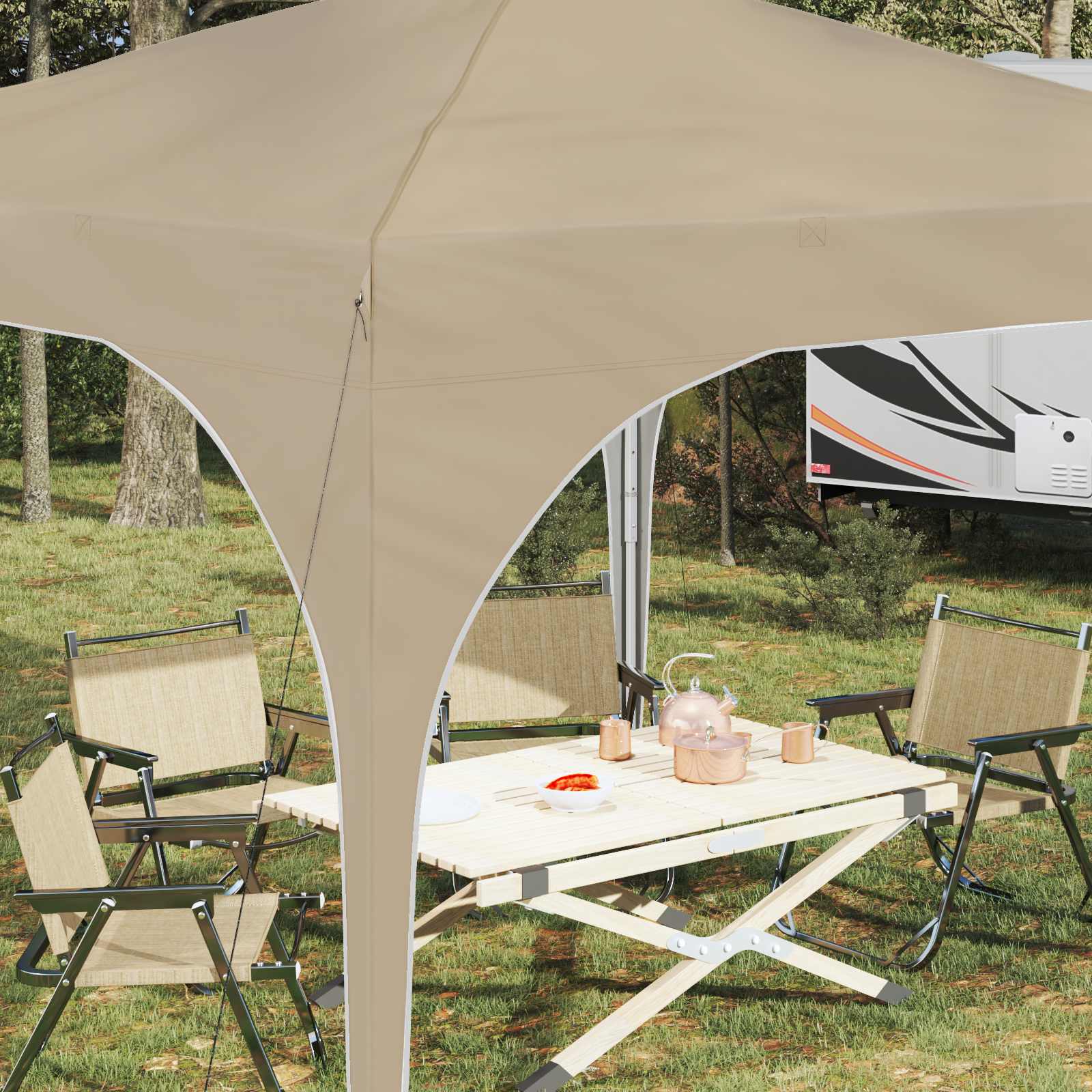 Tenda per feste a pop-up 290 x 290 x 245 cm Crema