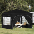 Tenda per feste a pop-up 290 x 290 x 245 cm Nero