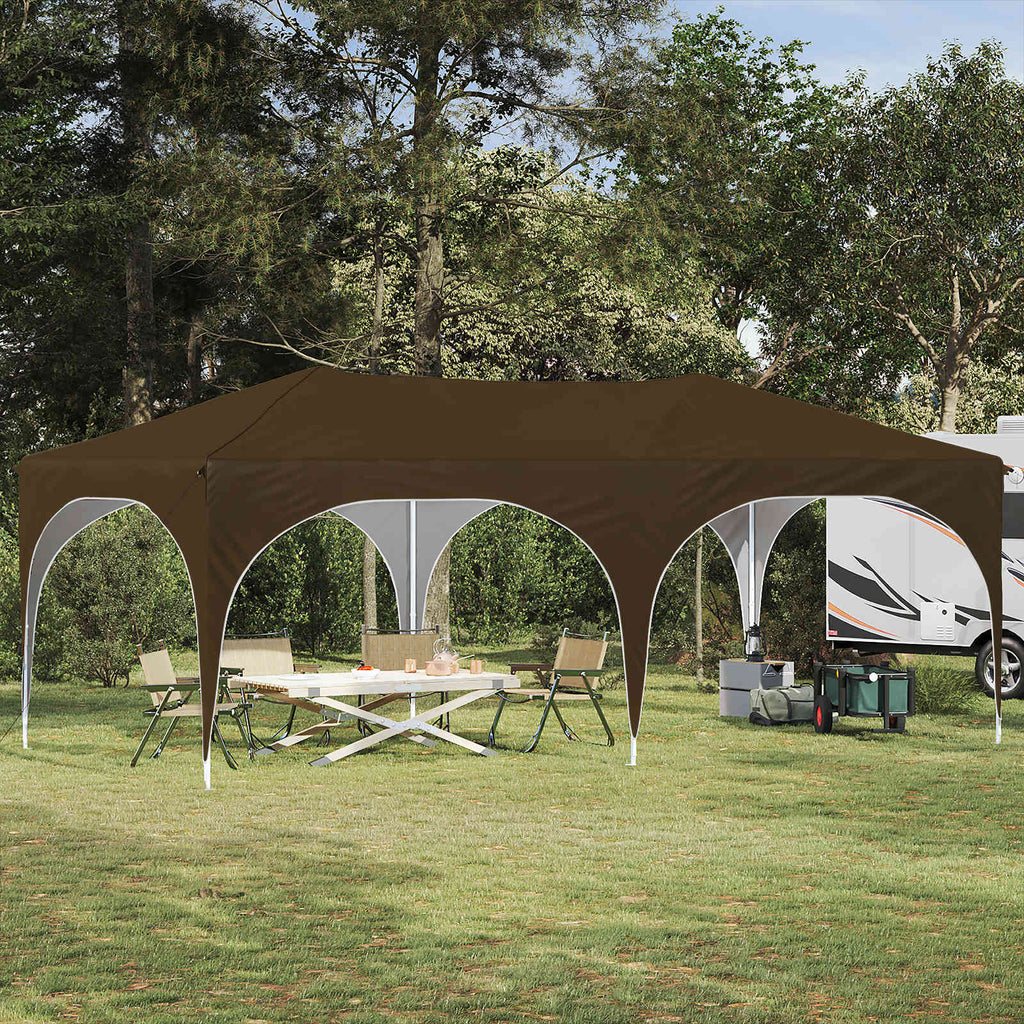 Tenda per feste a pop-up 575 x 288 x 245 cm Tortora