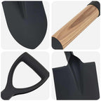 Pala Nero 68,5 cm Acciaio Rivestito e Legno Massiccio