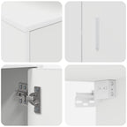 Set mobile TV Montaggio a parete 4 pcs Bianco Legno multistrato