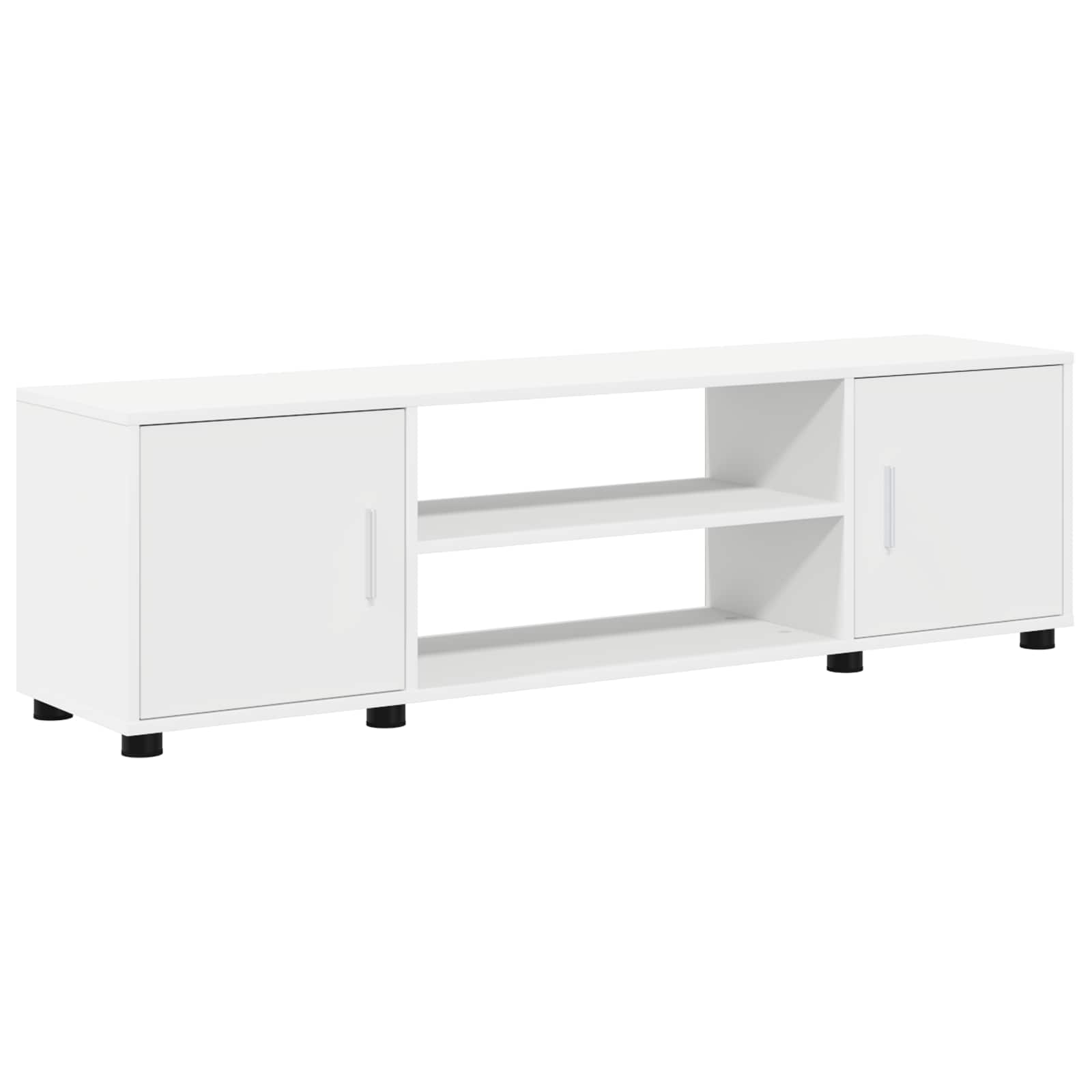 Set mobile TV Montaggio a parete 4 pcs Bianco Legno multistrato