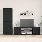 Set mobile TV 4 pcs Rovere Nero Legno multistrato