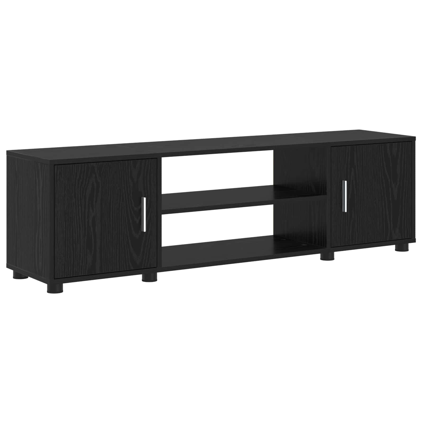 Set mobile TV 4 pcs Rovere Nero Legno multistrato