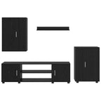 Set mobile TV 4 pcs Rovere Nero Legno multistrato