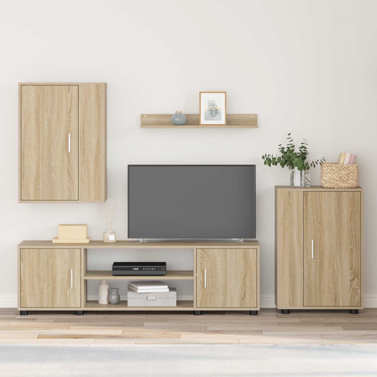Set mobile TV 4 pcs Rovere Sonoma Legno multistrato