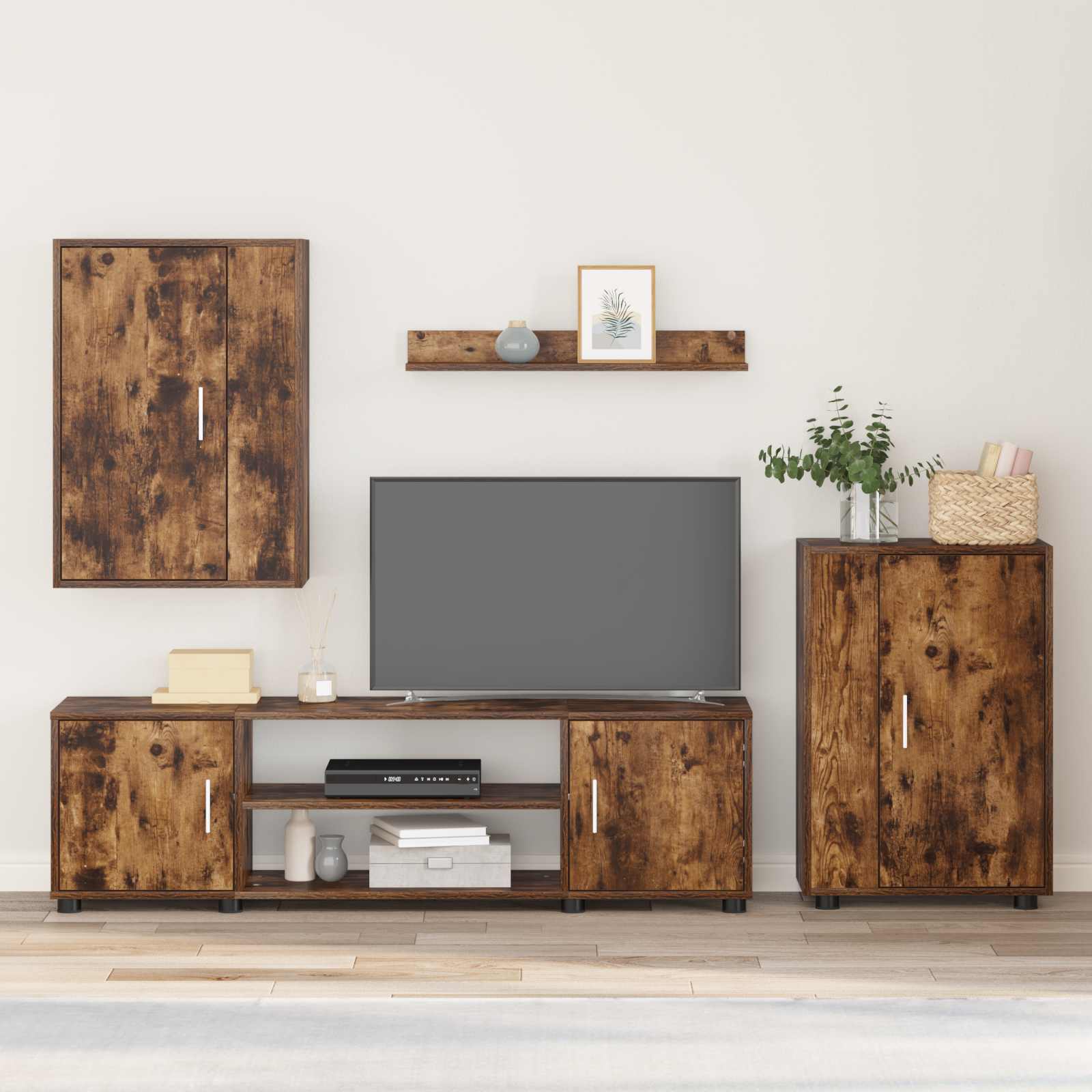 Set mobile TV 4 pcs Rovo affumicato Legno multistrato