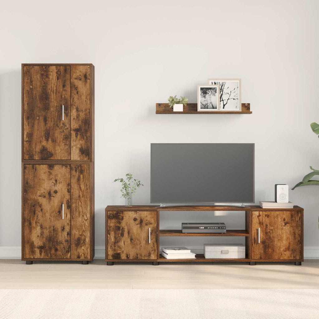 Set mobile TV 4 pcs Rovo affumicato Legno multistrato