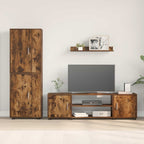 Set mobile TV 4 pcs Rovo affumicato Legno multistrato
