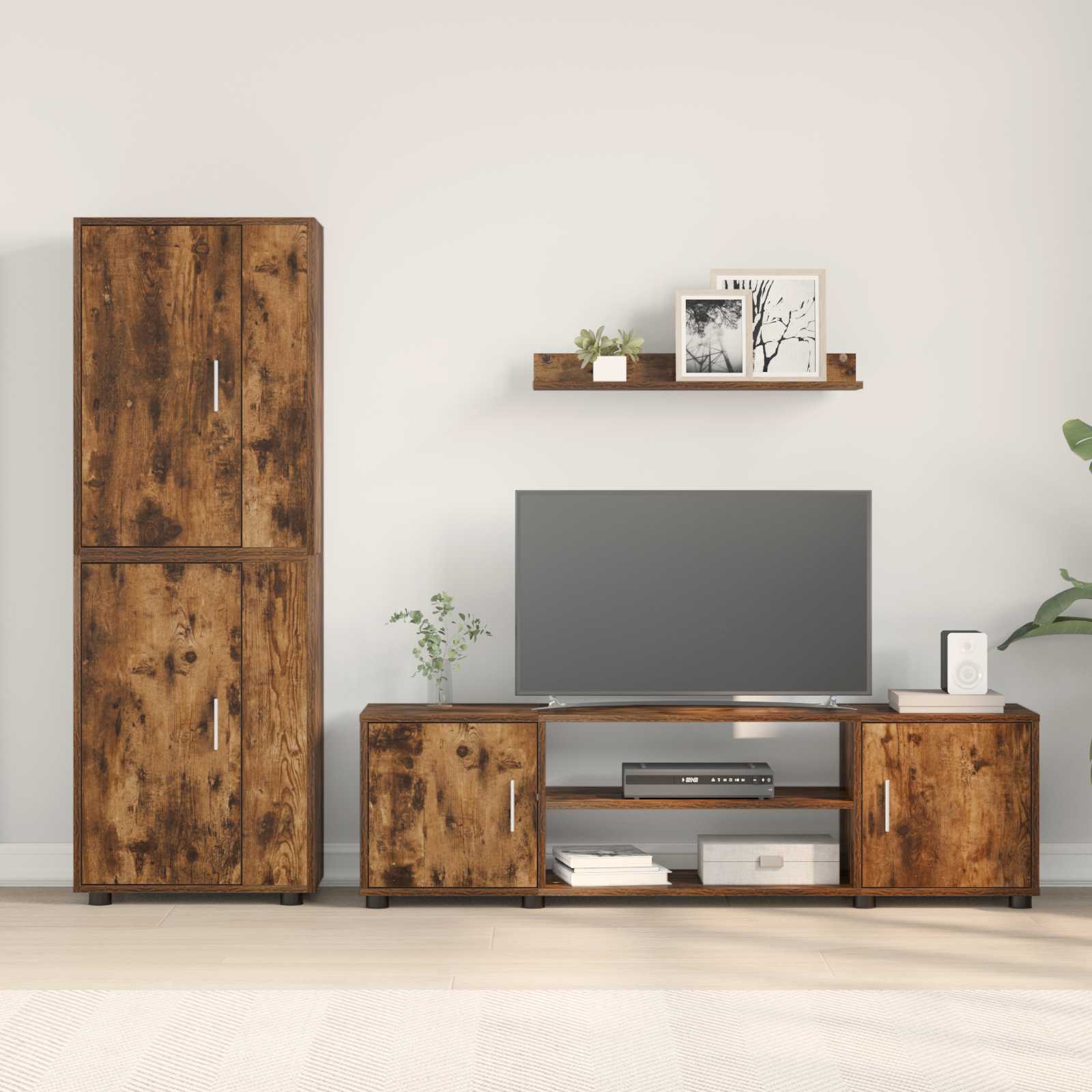 Set mobile TV 4 pcs Rovo affumicato Legno multistrato
