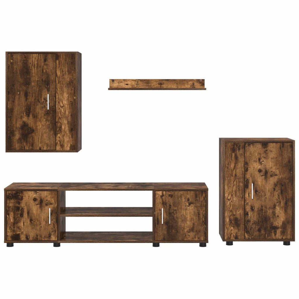 Set mobile TV 4 pcs Rovo affumicato Legno multistrato