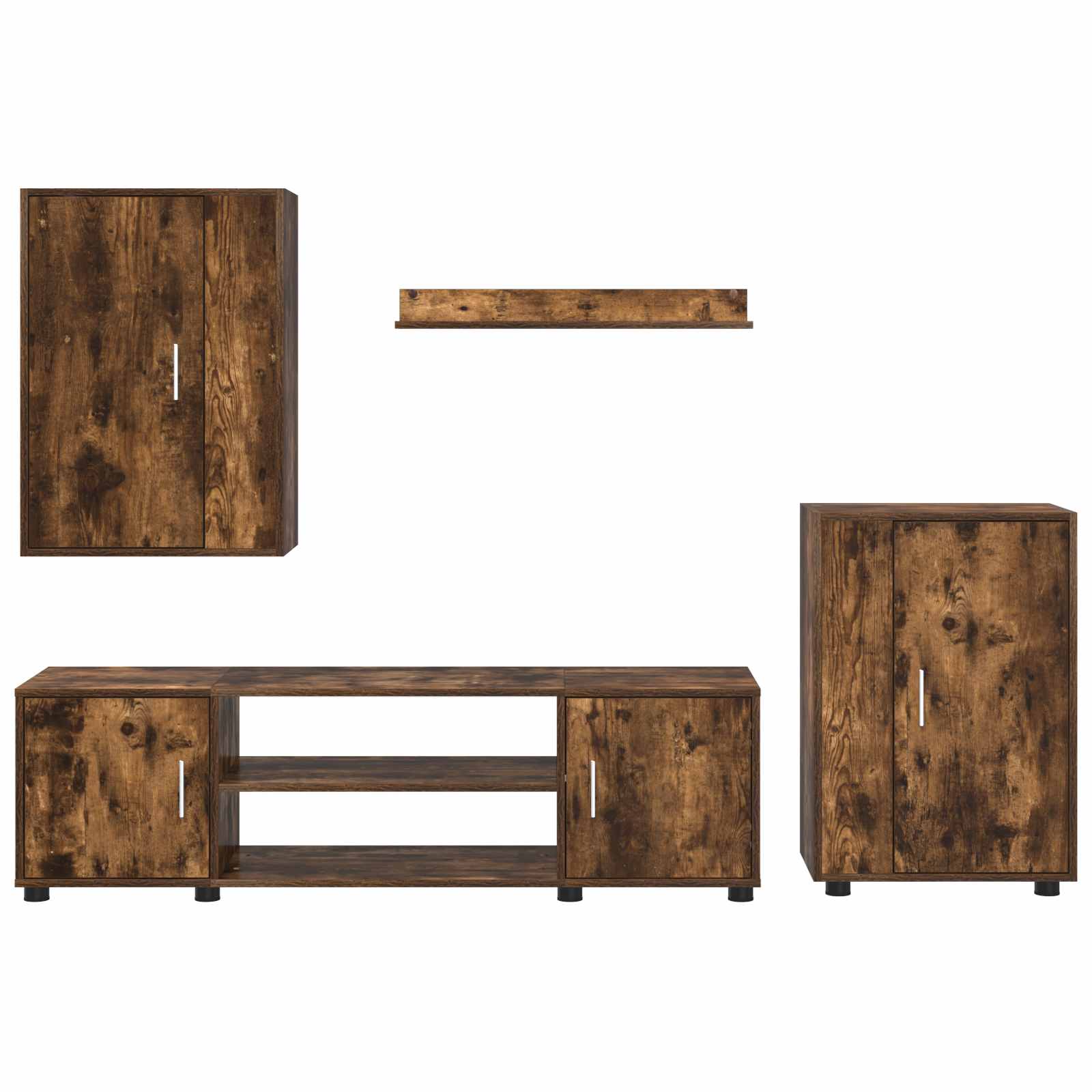 Set mobile TV 4 pcs Rovo affumicato Legno multistrato