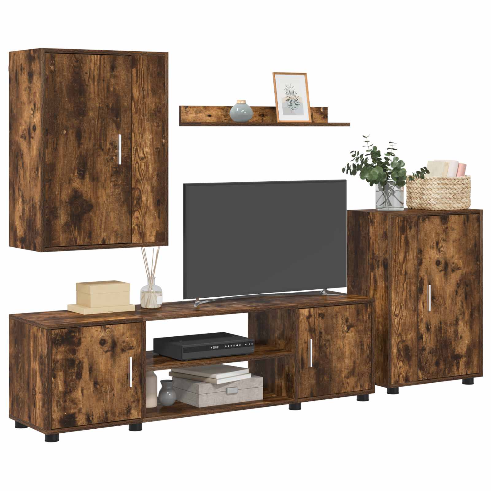 Set mobile TV 4 pcs Rovo affumicato Legno multistrato