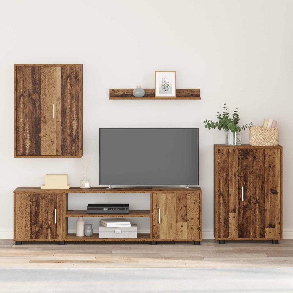 Set mobile TV 4 pcs Legno vecchio Legno multistrato