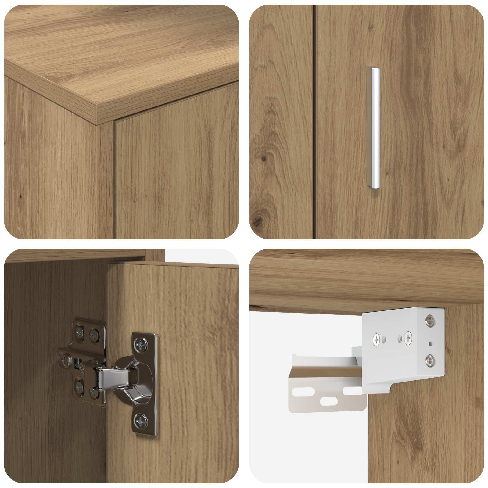 Set mobile TV 4 pcs Rovere artigianale Legno multistrato