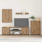 Set mobile TV 4 pcs Rovere artigianale Legno multistrato