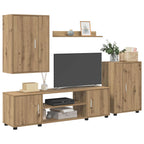 Set mobile TV 4 pcs Rovere artigianale Legno multistrato