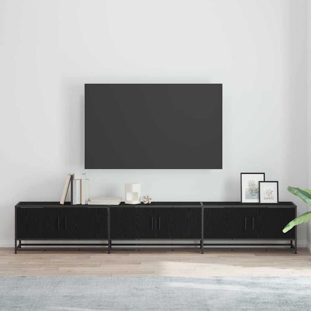 Unità TV 2 pcs Rovere Nero 240 x 35 x 41 cm Legno multistrato