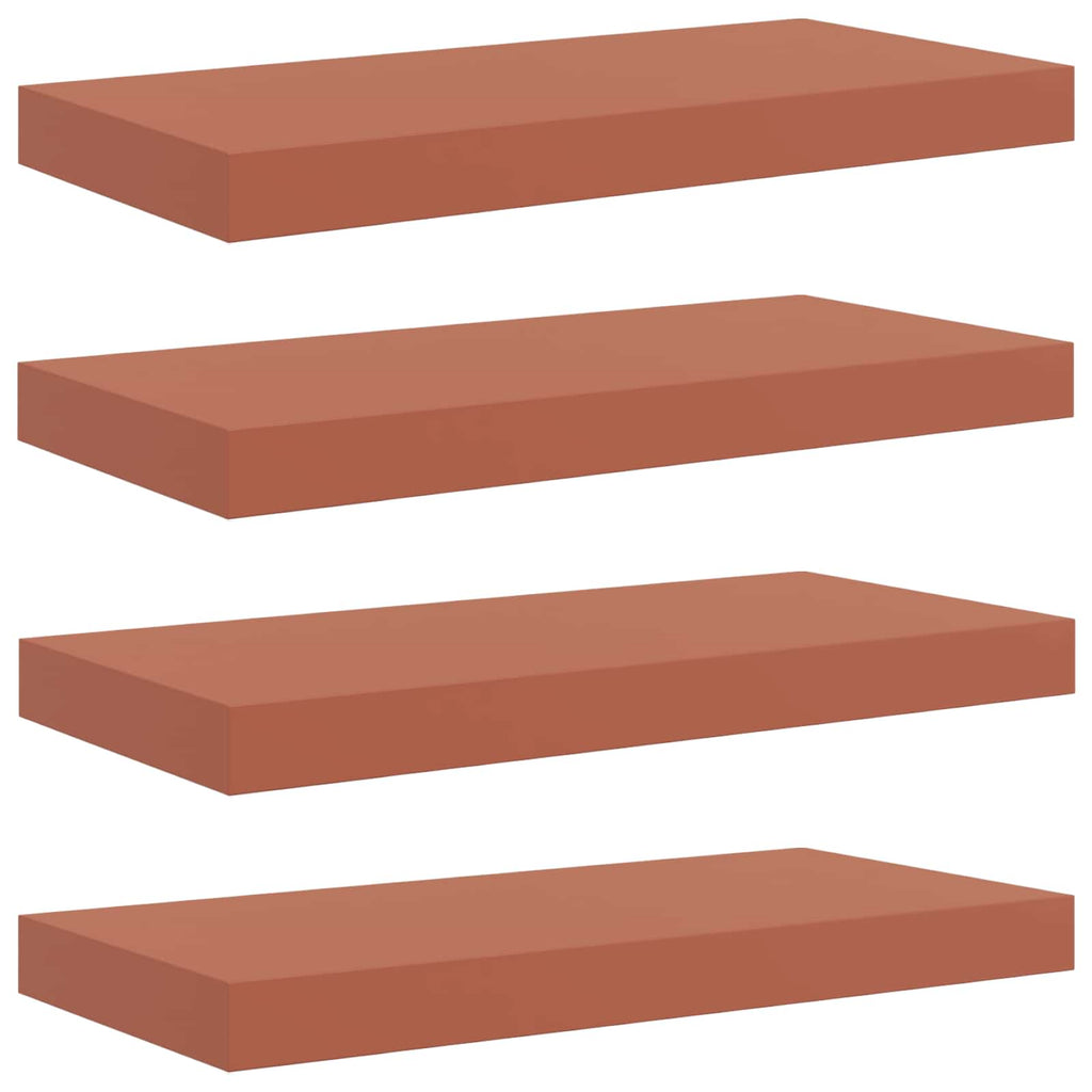 Scaffale da parete 4 pcs Rosso 50 x 23 x 4 cm Legno multistrato
