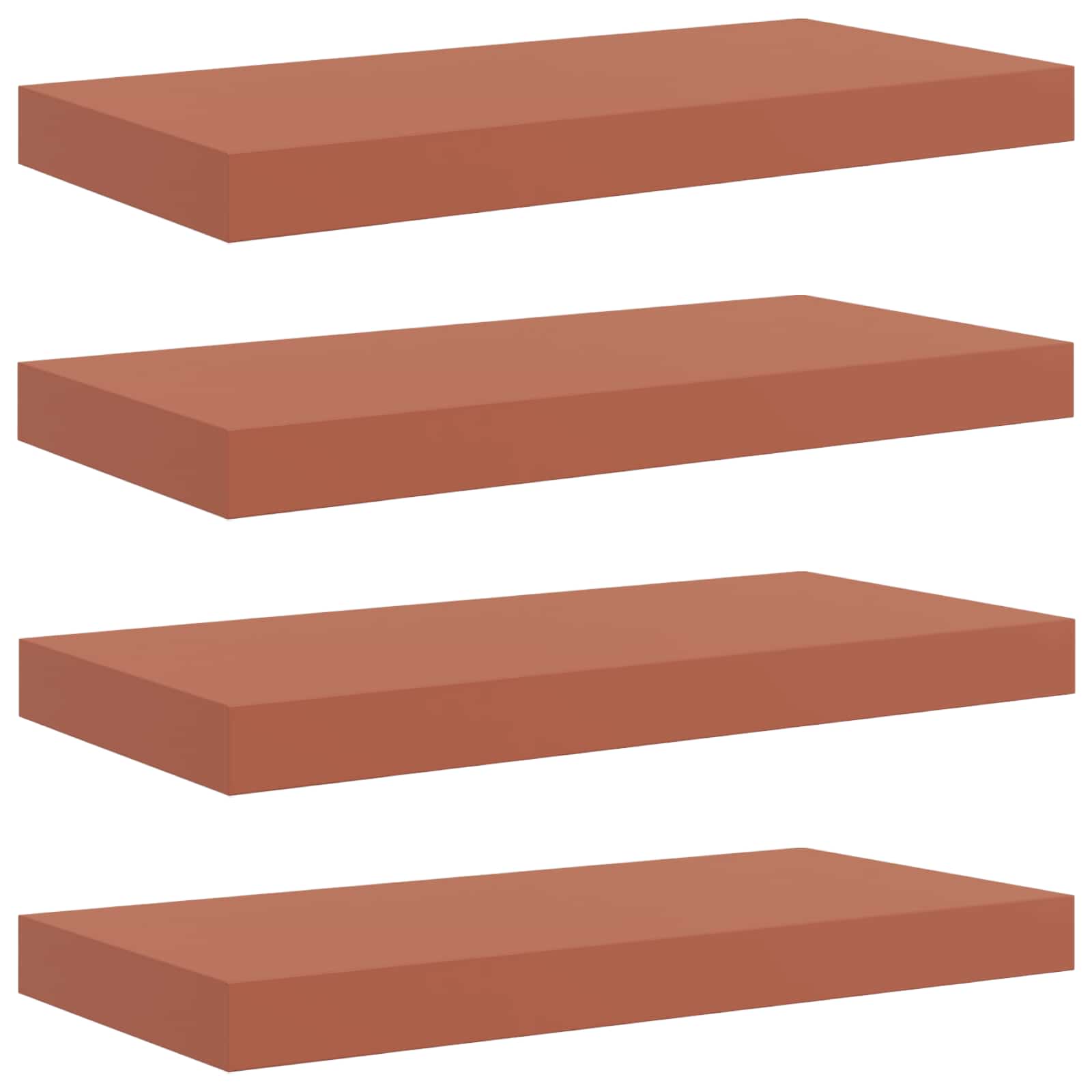 Scaffale da parete 4 pcs Rosso 50 x 23 x 4 cm Legno multistrato