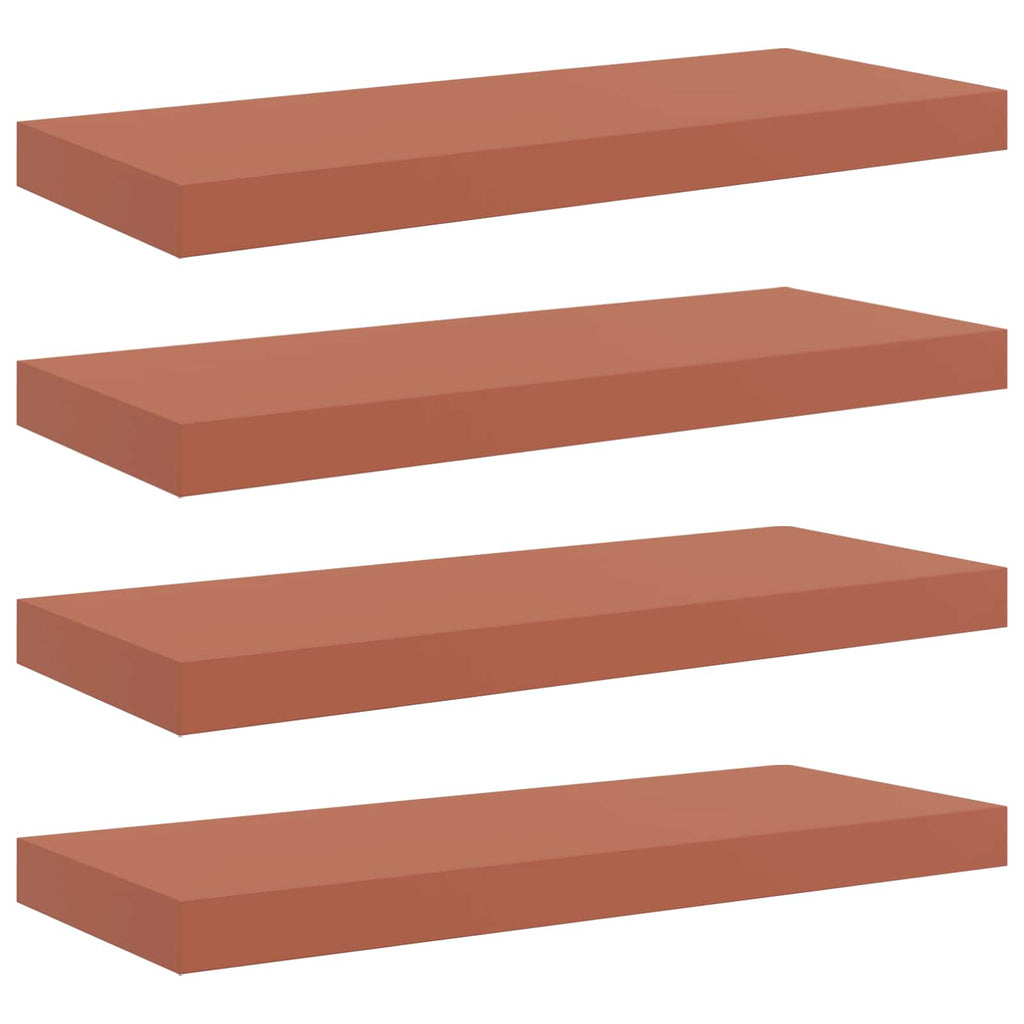 Scaffale da parete 4 pcs Rosso 60 x 23 x 4 cm Legno multistrato
