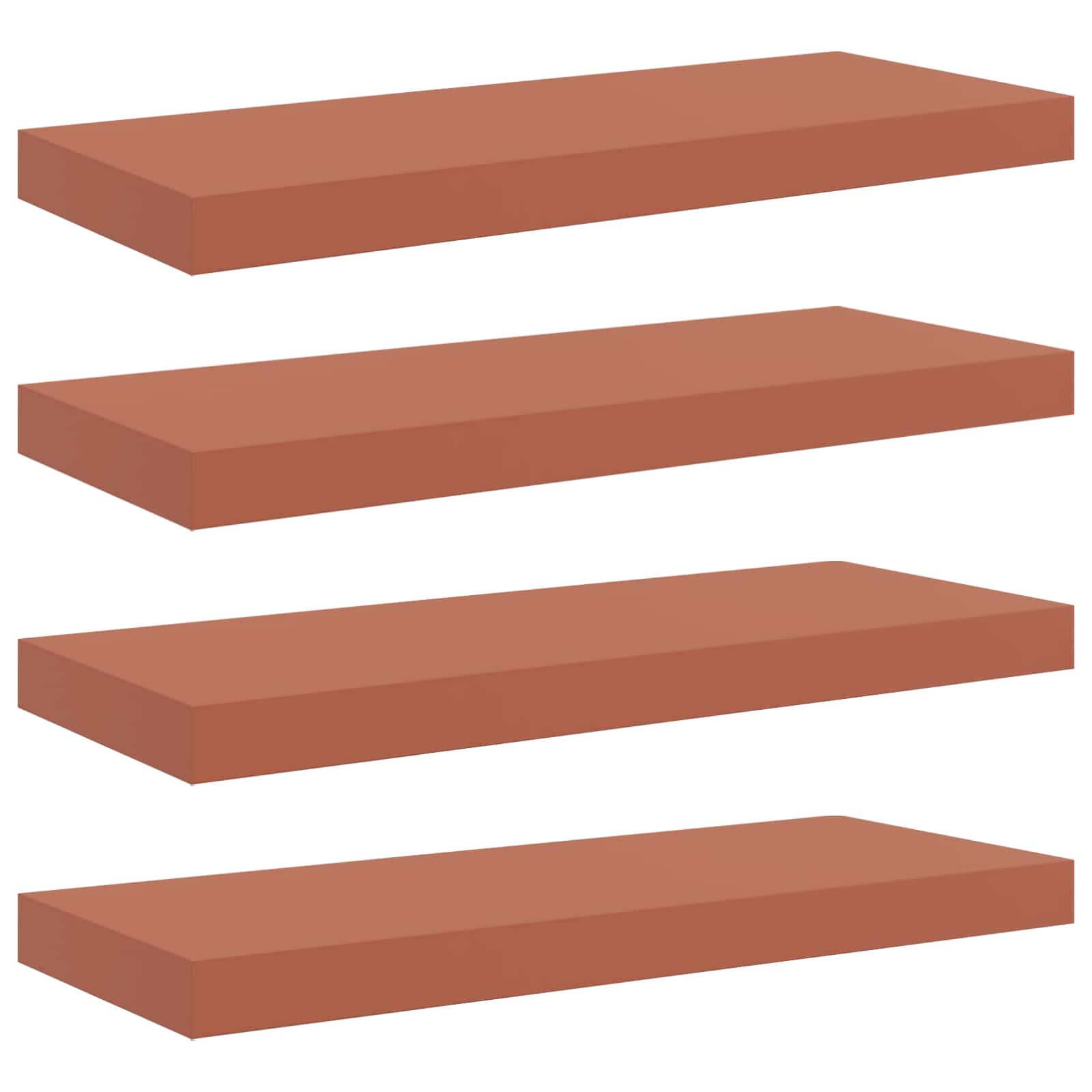 Scaffale da parete 4 pcs Rosso 60 x 23 x 4 cm Legno multistrato