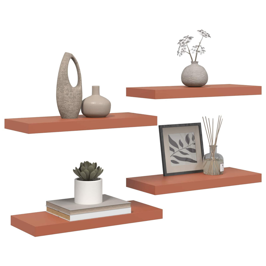 Scaffale da parete 4 pcs Rosso 60 x 23 x 4 cm Legno multistrato