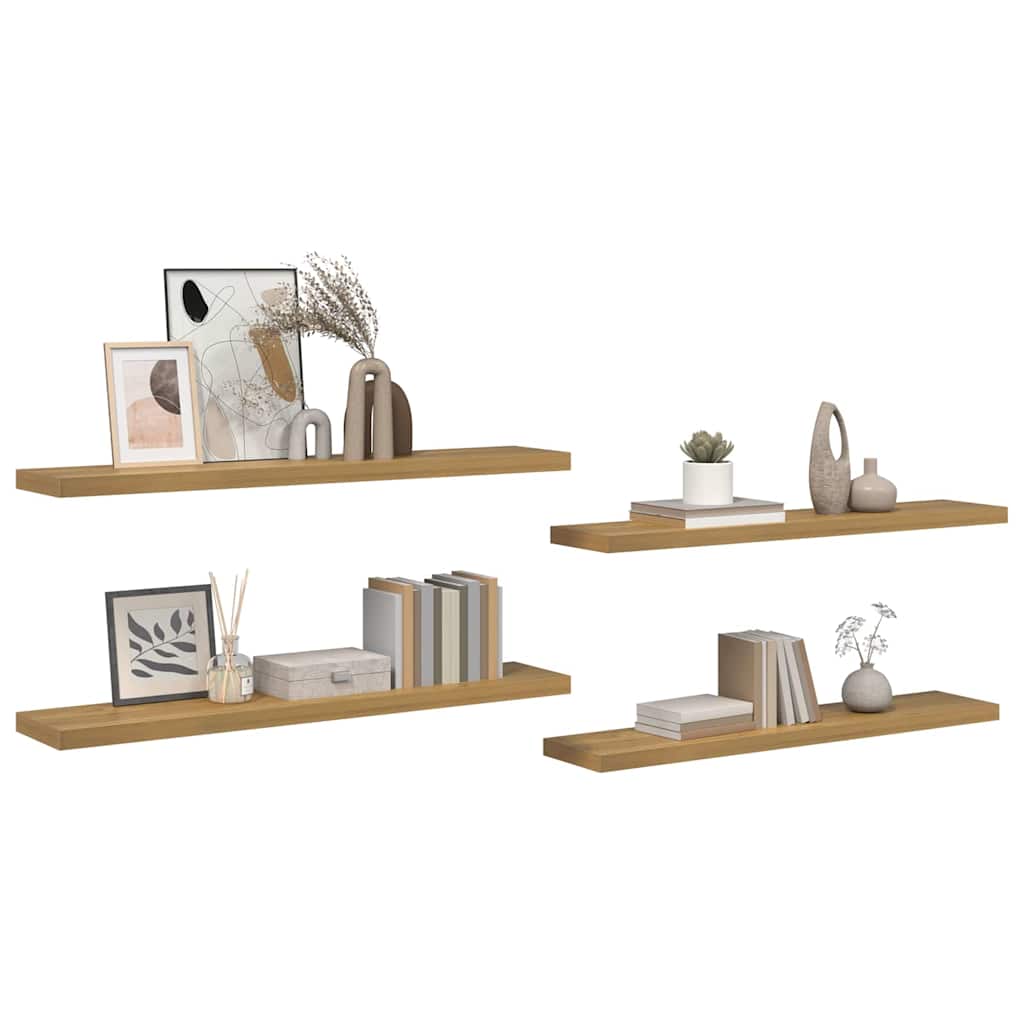 Scaffale da parete 4 pcs Marrone 120 x 23,5 x 4 cm