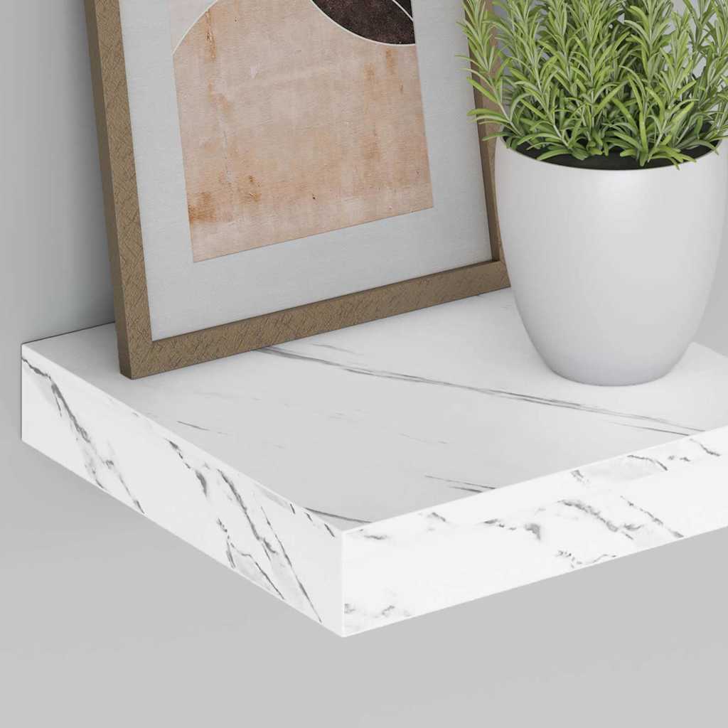 Scaffale da parete 2 pcs Marmo Bianco 23 x 23,5 x 4 cm