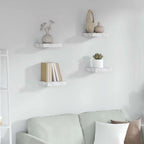 Scaffale da parete 4 pcs Marmo Bianco 23 x 23,5 x 4 cm